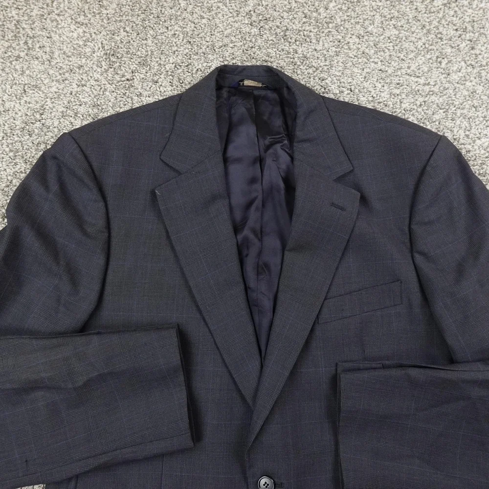 VTG Brooks Brothers 346 Blazer Mens 41 Gray Blue Wool Sport Coat Jacket Top Y2K